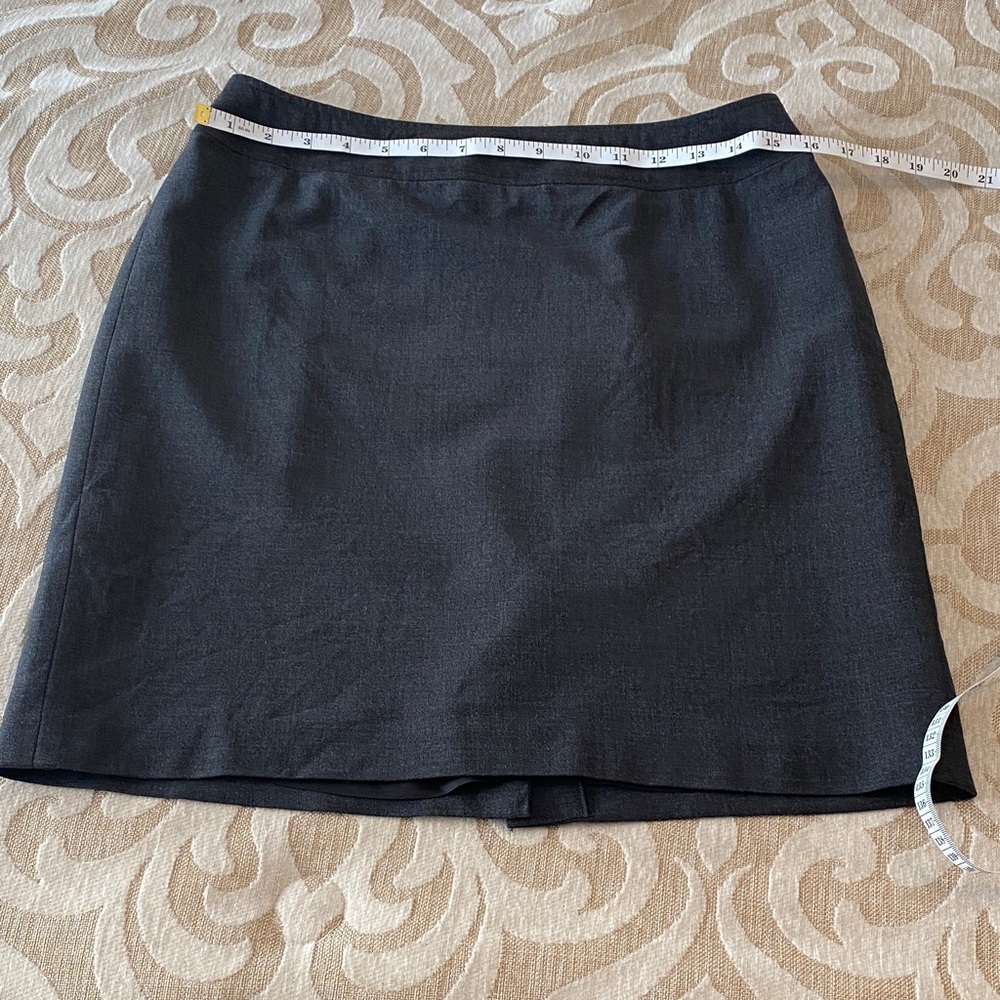 Raffaella Petite Charcoal Wool Blend Pencil Skirt Career Office Classic 10P - Picture 7 of 12